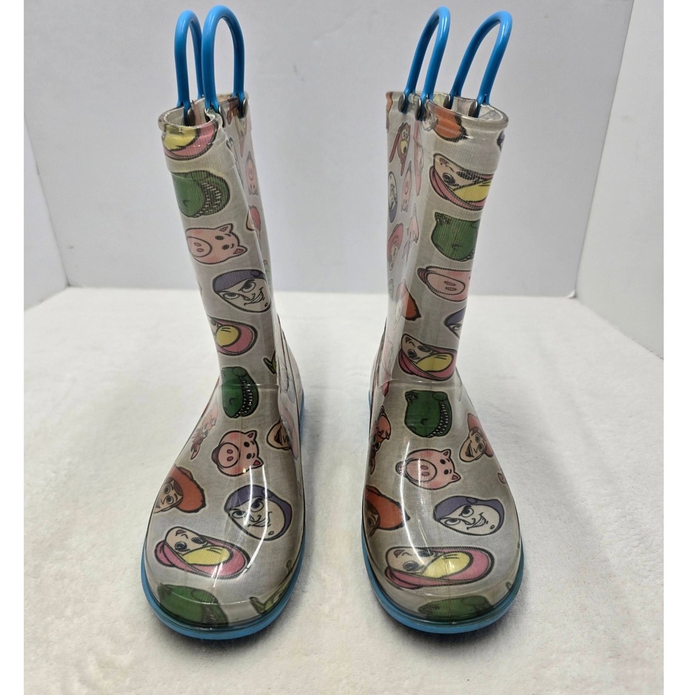 Disney Pixar Toy Story Rain Boots Kids Size 12 Woody Buzz Lightyear Blue Grey
